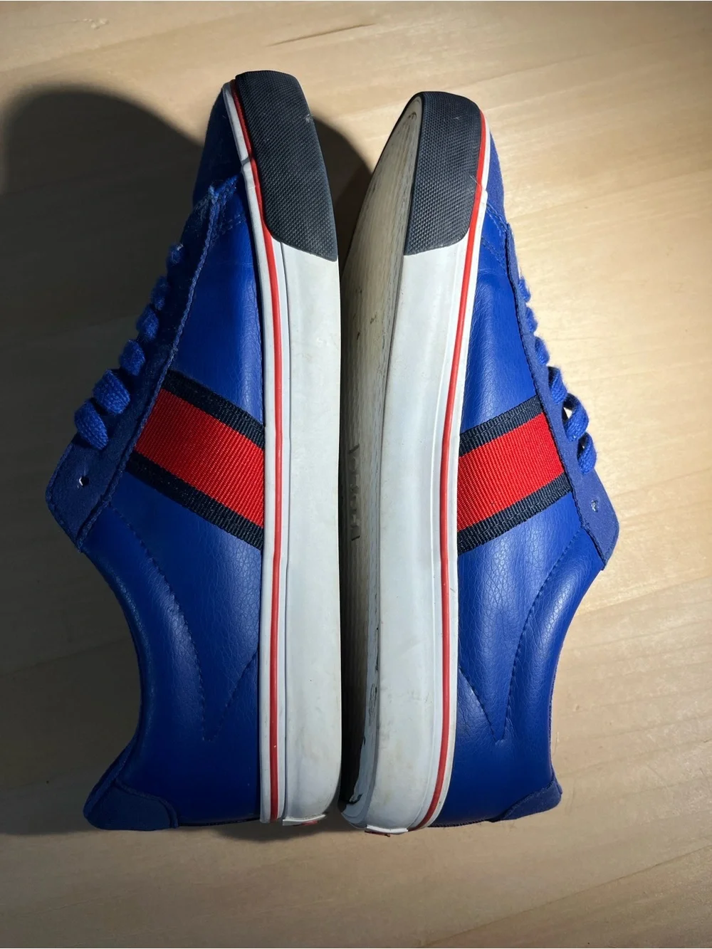 Polo by Ralph Lauren Men’s Royal Blue Sneakers with Red and Black Accents